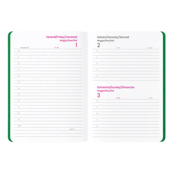 Agenda giornaliera copertina soft PU con bordo pagine colorato ARTHUR - Immagine 7