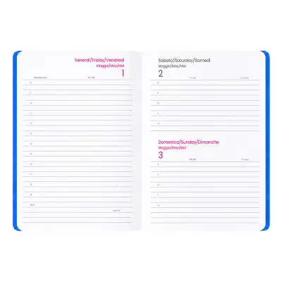 Agenda giornaliera copertina soft PU con bordo pagine colorato ARTHUR - Immagine 3