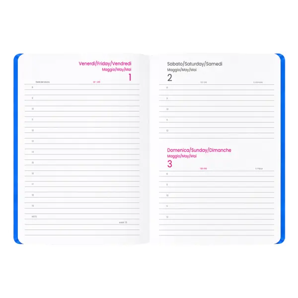 Agenda giornaliera copertina soft PU con bordo pagine colorato ARTHUR - Immagine 3