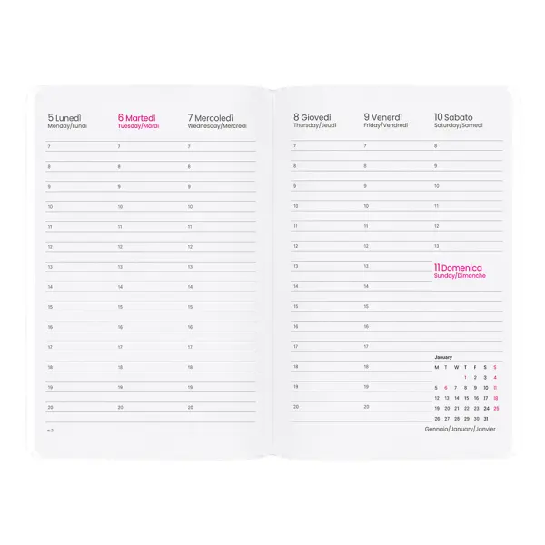 Agenda settimanale copertina flessibile soft PU ARTHUR - Immagine 15