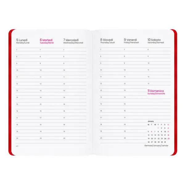 Agenda settimanale copertina flessibile soft PU ARTHUR - Immagine 11