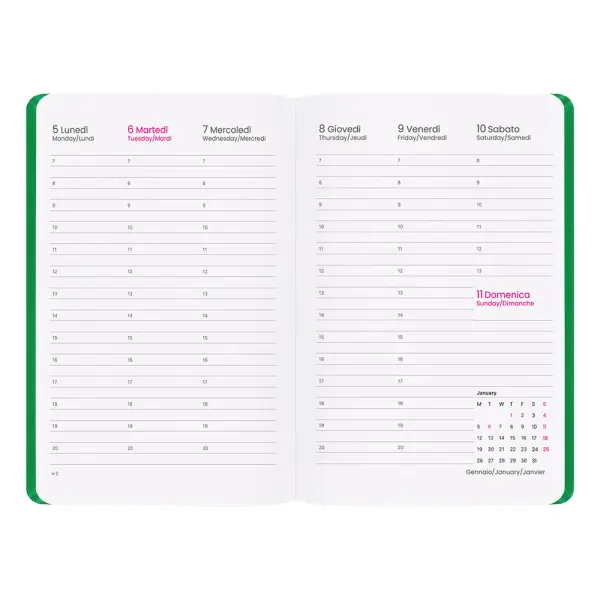 Agenda settimanale copertina flessibile soft PU ARTHUR - Immagine 7