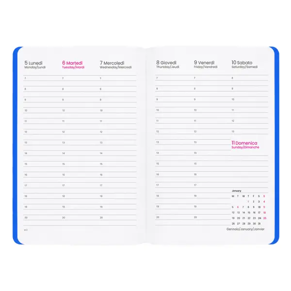 Agenda settimanale copertina flessibile soft PU ARTHUR - Immagine 3
