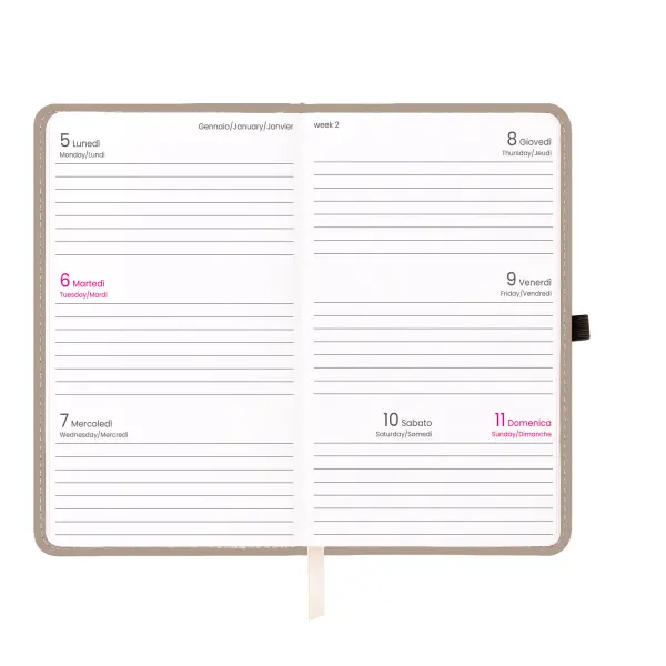 Agenda tascabile settimanale copertina rigida - Immagine 2