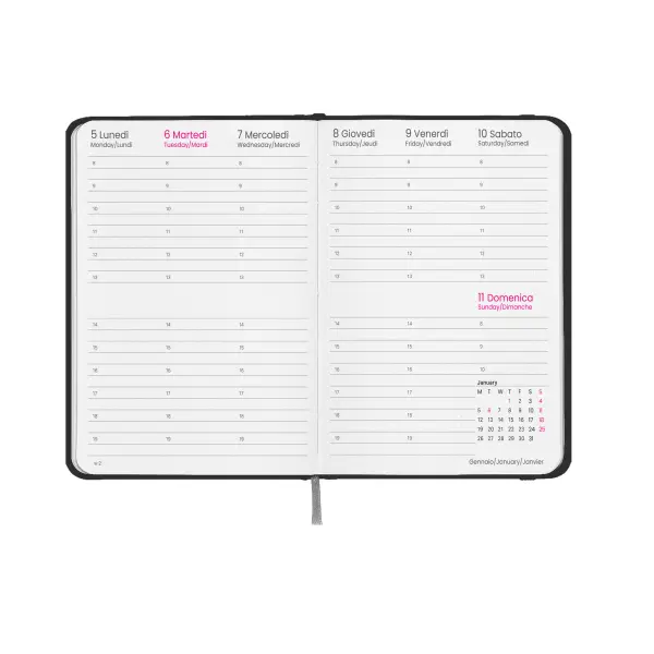 Agenda settimanale copertina rigida in cartoncino laminato - Immagine 17