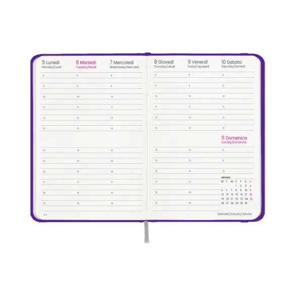 Agenda settimanale copertina rigida in cartoncino laminato - Immagine 2