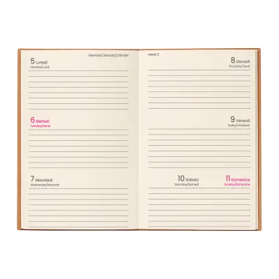 Agenda tascabile settimanale copertina flessibile 16x5,5 cm - Immagine 2