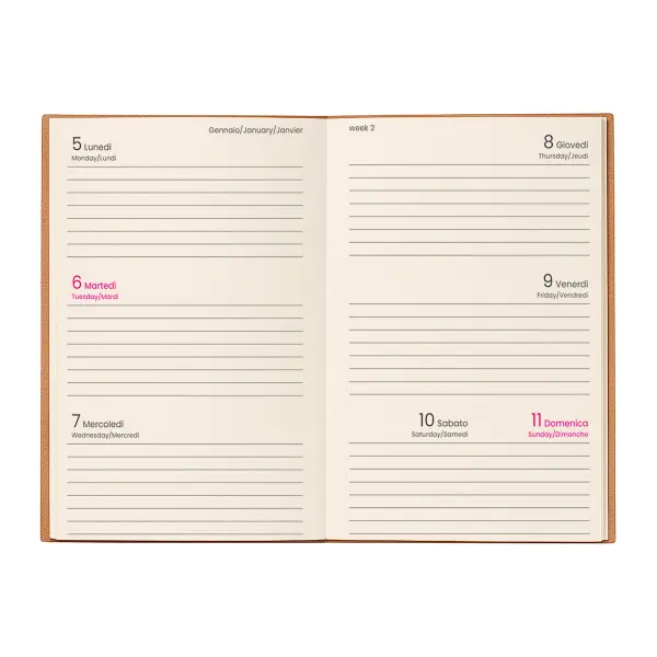 Agenda tascabile settimanale copertina flessibile 16x5,5 cm - Immagine 2