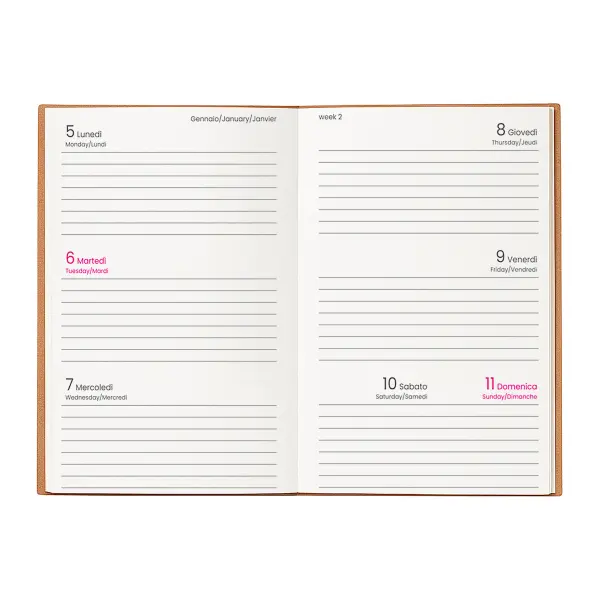 Agenda tascabile settimanale copertina rigida in cartoncino - Immagine 2