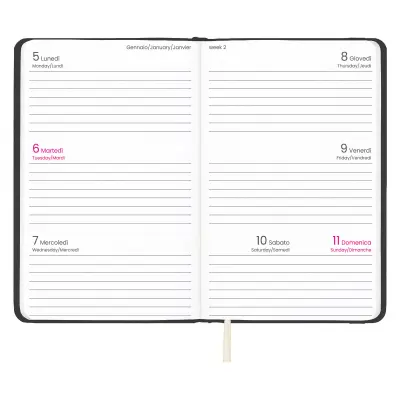 Agenda tascabile settimanale con copertina rigida in PU - Immagine 17
