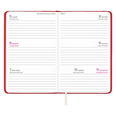 Agenda tascabile settimanale con copertina rigida in PU - Immagine 14