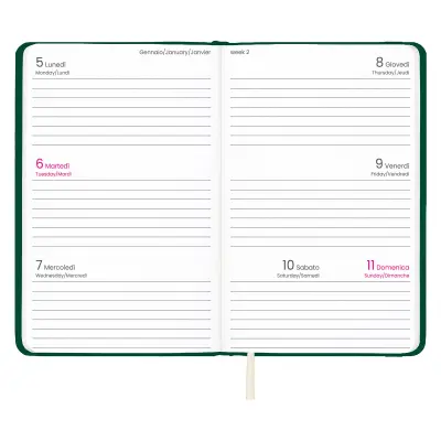 Agenda tascabile settimanale con copertina rigida in PU - Immagine 11