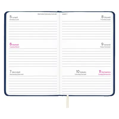Agenda tascabile settimanale con copertina rigida in PU - Immagine 8