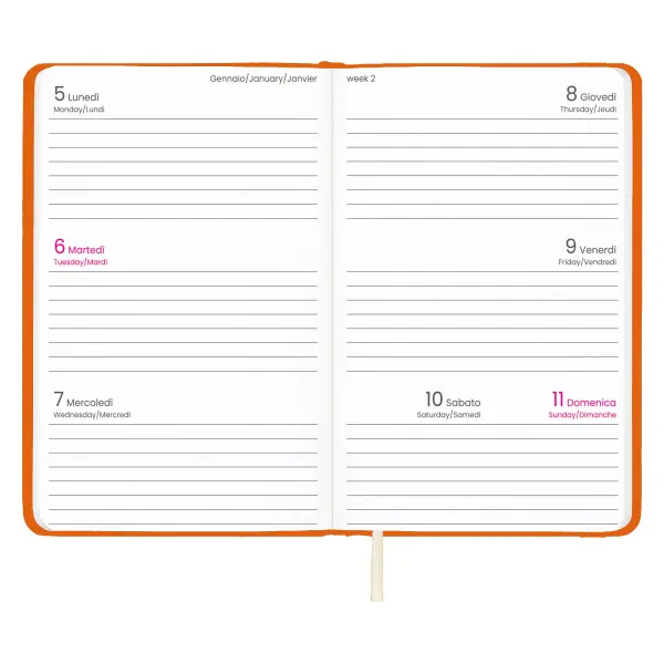 Agenda tascabile settimanale con copertina rigida in PU - Immagine 5