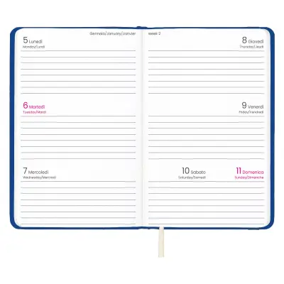 Agenda tascabile settimanale con copertina rigida in PU - Immagine 2