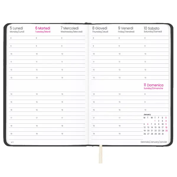 Agenda settimanale con copertina rigida in PU - Immagine 17