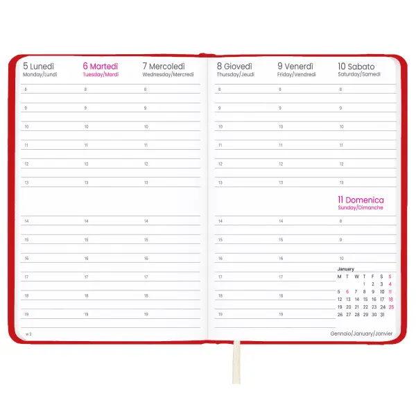 Agenda settimanale con copertina rigida in PU - Immagine 14