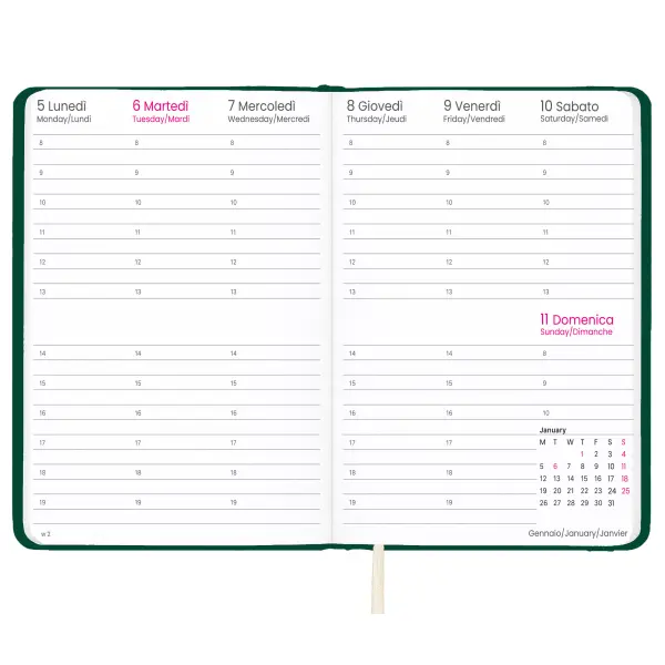 Agenda settimanale con copertina rigida in PU - Immagine 11