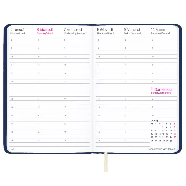 Agenda settimanale con copertina rigida in PU - Immagine 8