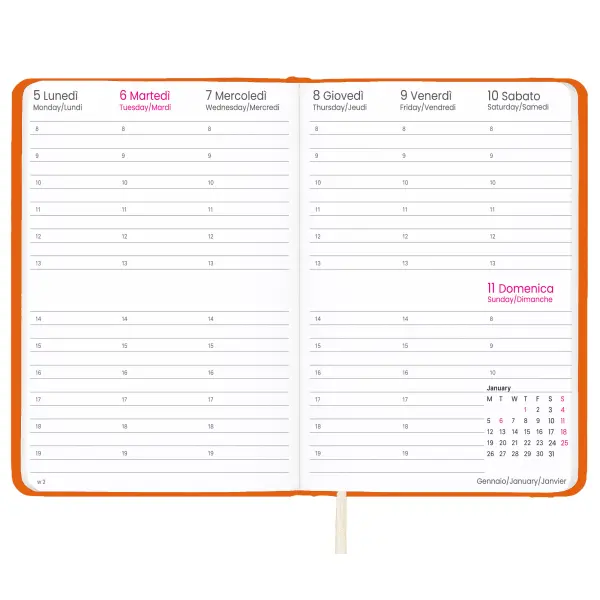 Agenda settimanale con copertina rigida in PU - Immagine 5