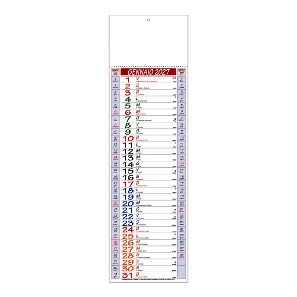 Calendario da muro mensile su carta patinata termosaldato - Immagine 1