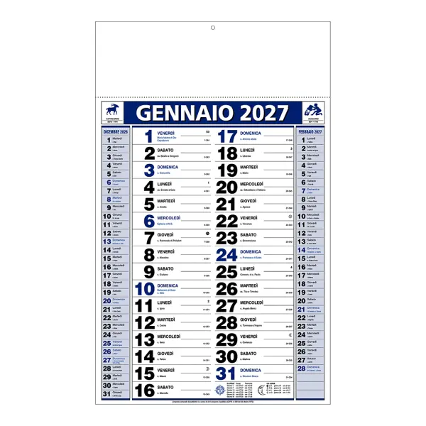 Calendario da muro mensile bicolore su carta patinata - Immagine 1