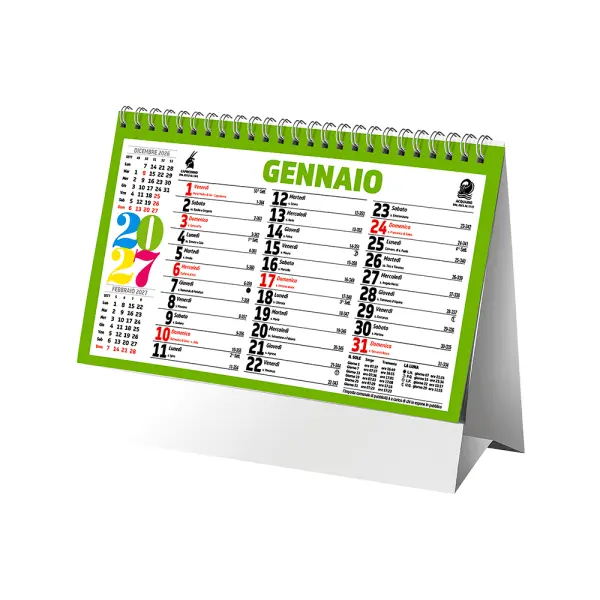 Calendario da tavolo mensile carta patinata opaca - Immagine 2