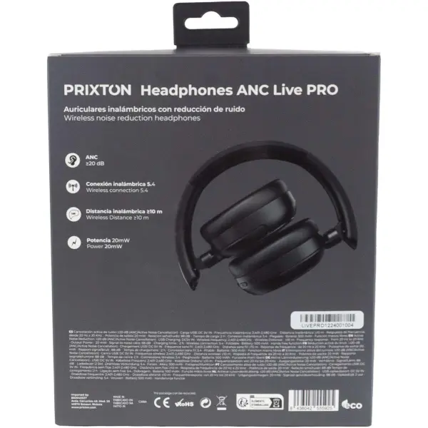 Cuffie wireless ANC PRIXTON LIVE PRO Bluetooth con custodia EVA - Immagine 5