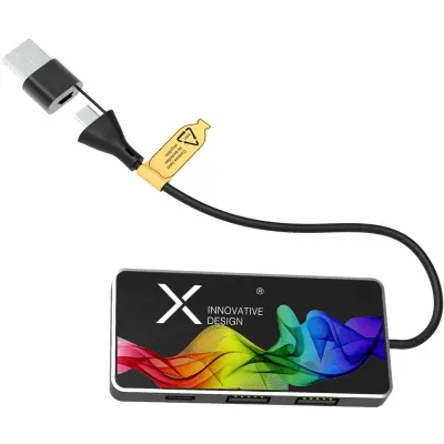 Hub USB 8 in 1 con doppio ingresso e 6 porte - Immagine 1
