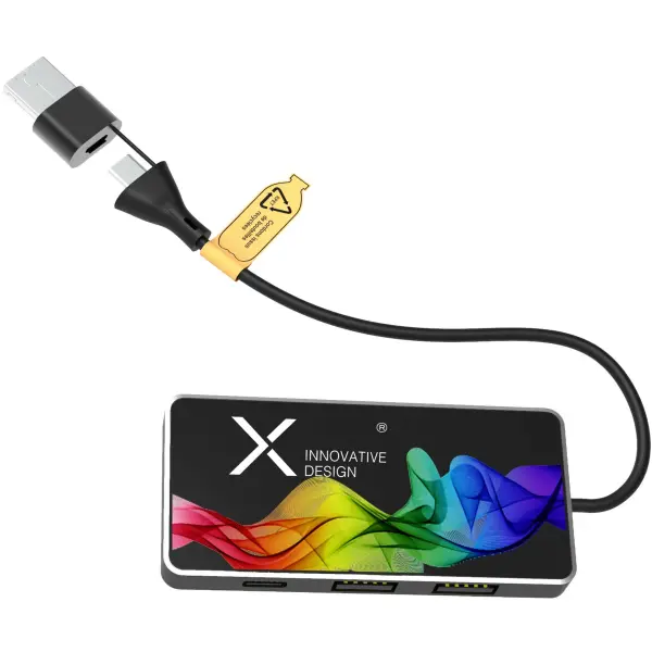 Hub USB 8 in 1 con doppio ingresso e 6 porte - Immagine 1