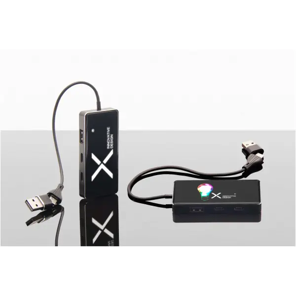 Hub USB 8 in 1 con doppio ingresso e 6 porte - Immagine 2