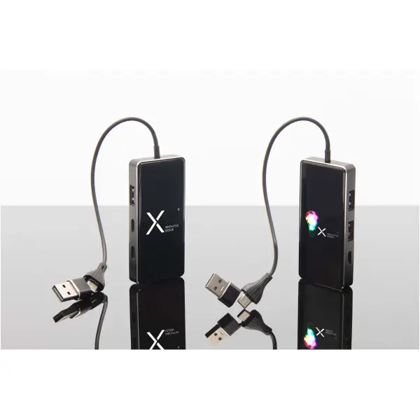 Hub USB 8 in 1 con doppio ingresso e 6 porte - Immagine 3