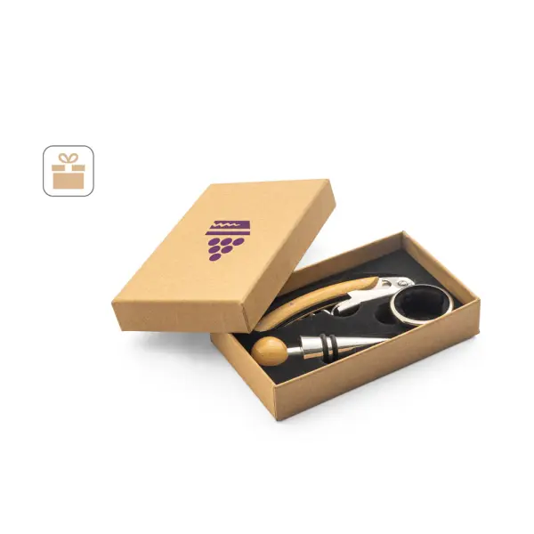 Set da vino in bambù e acciaio - SAVORY - Immagine 3