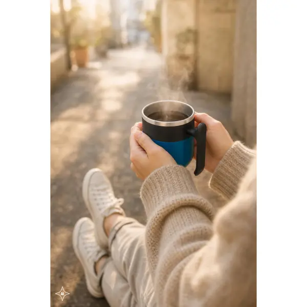 Tazza da viaggio con parete interna in acciaio - MALDINI - Immagine 2