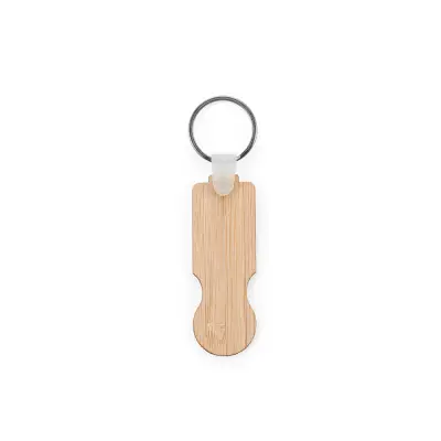Portachiavi in bambù SHOPZ estremità a forma di moneta - Immagine 3