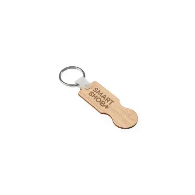 Portachiavi in bambù SHOPZ estremità a forma di moneta - Immagine 4