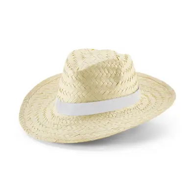 Cappello in paglia EDWARD RIB 580 mm, elastico stampato sublimazione