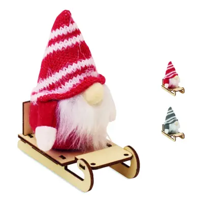 Gnomo decorativo FROSTY SLEIGH 24x38x51 cm con stampa