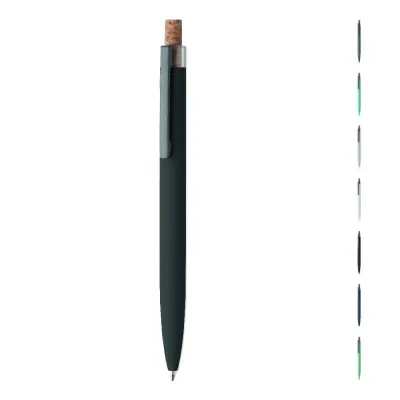 Penna in alluminio pulsante sughero - BERGAMO + - Immagine 1