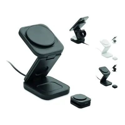 Caricatore wireless SATELIT 3 in 1 con il tuo logo