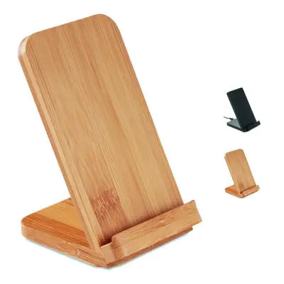 Caricatore wireless WIRESTAND in bamboo personalizzato