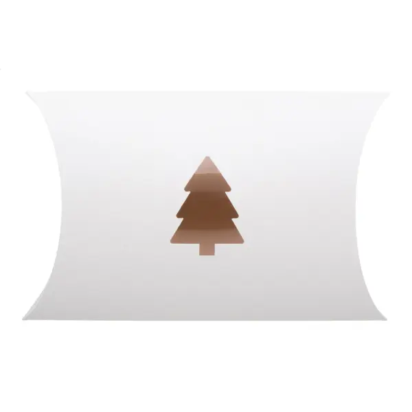 Scatola bomboniera CREABOX PILLOW XMAS M con finestra albero - Immagine 1