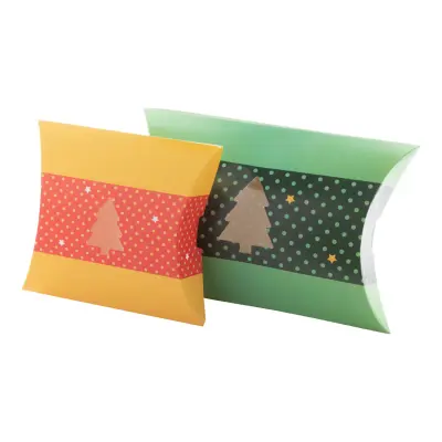 Scatola bomboniera CREABOX PILLOW XMAS M con finestra albero - Immagine 3