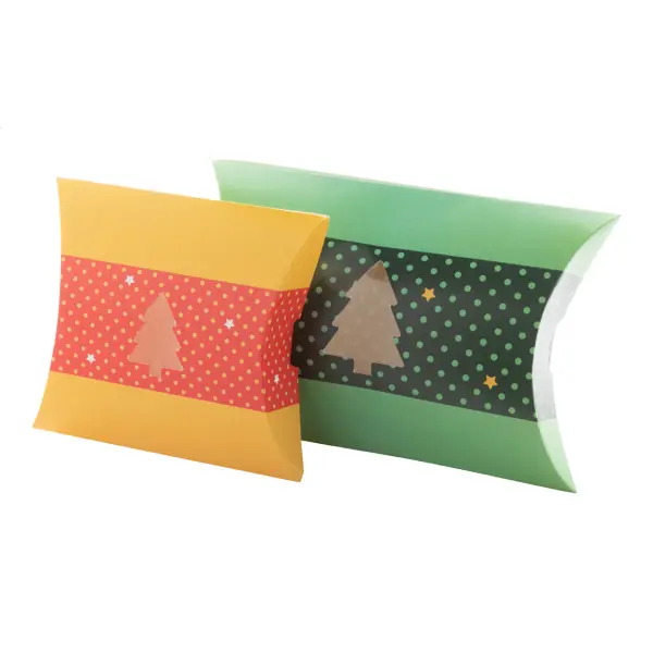 Scatola bomboniera CREABOX PILLOW XMAS M con finestra albero - Immagine 3