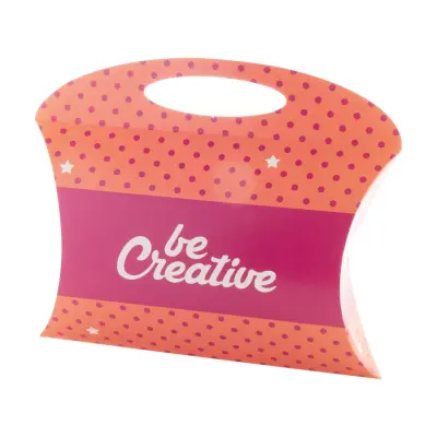 Scatola bomboniera CREABox Pillow Carry M promozionale con maniglia - Immagine 2