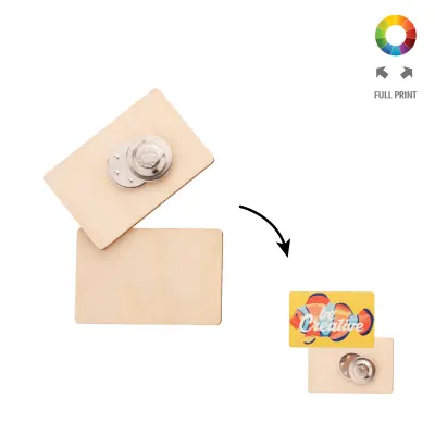 Spilla Magnetica In Legno Stampa Fullcolor WooBadge - Immagine 1