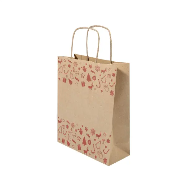 Busta regalo natalizia JULEGAVE S personalizzabile in carta kraft - Immagine 2