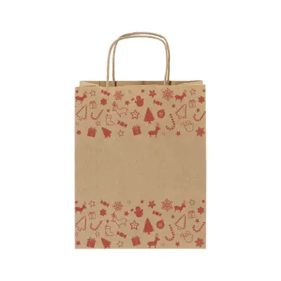 Busta regalo natalizia JULEGAVE S personalizzabile in carta kraft - Immagine 1