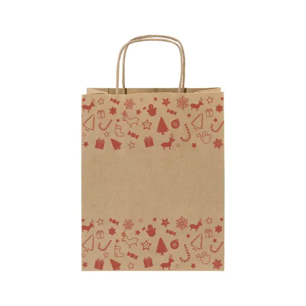 Busta regalo natalizia JULEGAVE S personalizzabile in carta kraft - Immagine 1