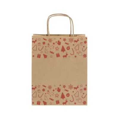 Busta regalo natalizia JULEGAVE S personalizzabile in carta kraft - Immagine 3